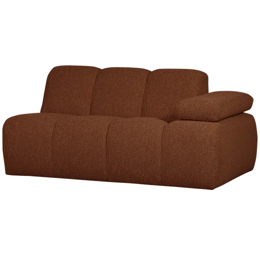 Bank Belveo bruin 5-zits rechts 164 × 74 cm hoog