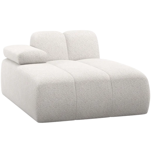 Chaise longue Lanmi chenille beige links 124 cm