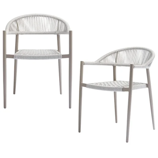 Tuinstoel Linto aluminium grijs set van