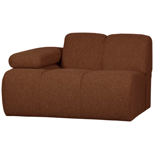 Bank Nornaro bruin 1-zits links 124 × 74 cm hoog
