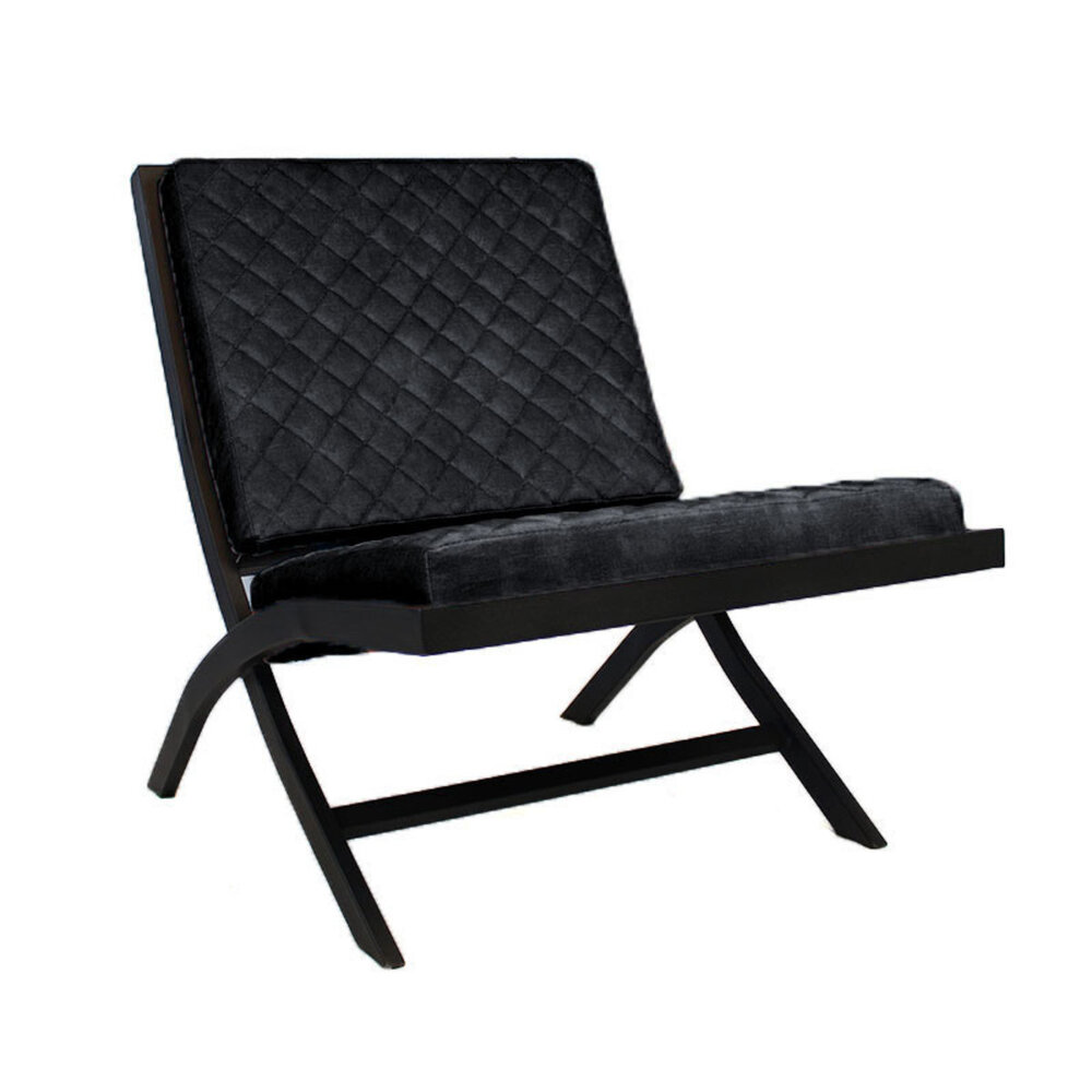 Fauteuil Palla velours antraciet 64 cm