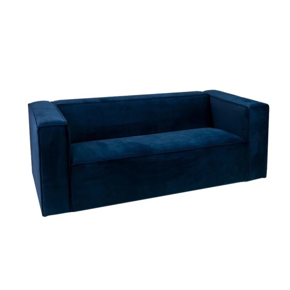 Bank Halen velours blauw 5-zits 194 cm