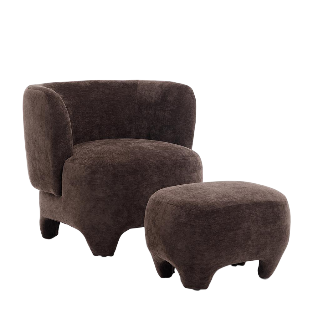 Fauteuil Terla velours bruin
