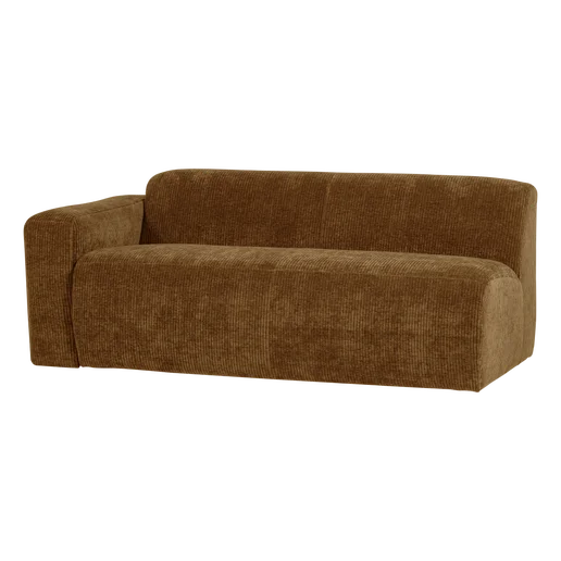 Bank Lorar ribstof geel 2-zits links