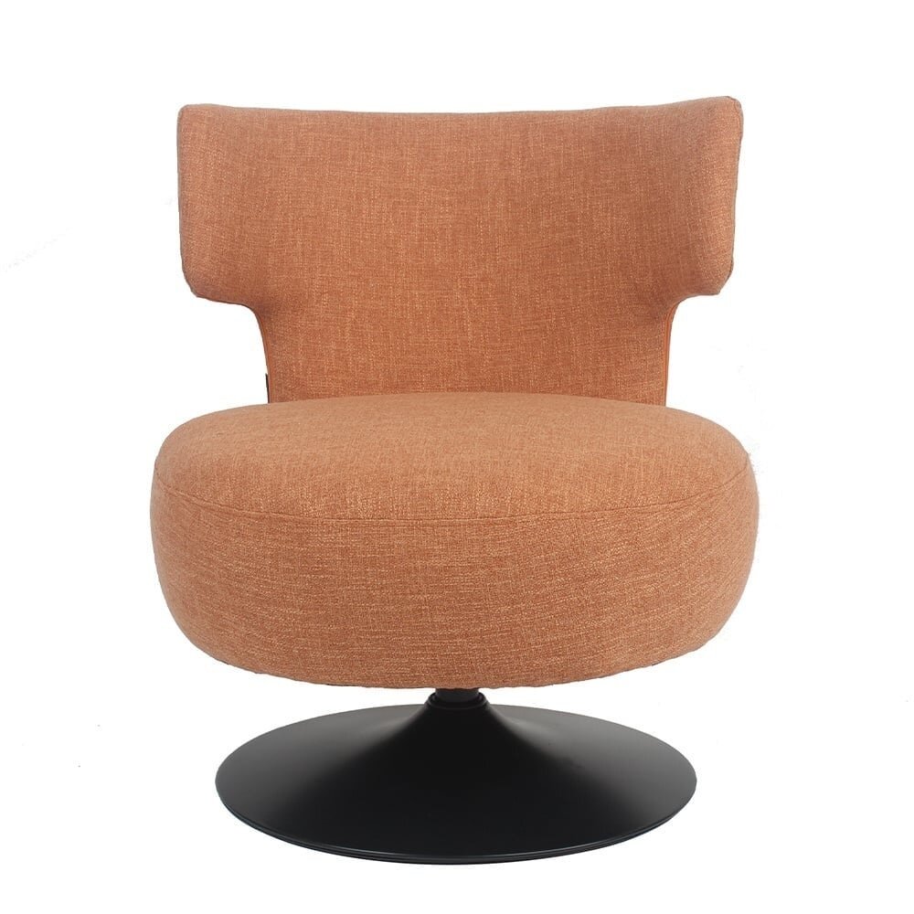 Fauteuil Dalmi stof koper draaibaar