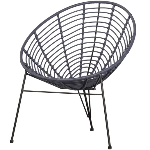 Loungestoel Helo kunststof zwart