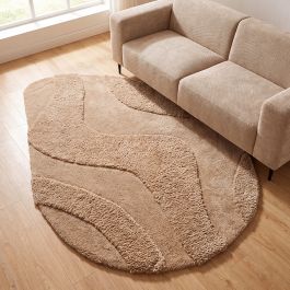 Vloerkleed Arla polyester beige 230 cm