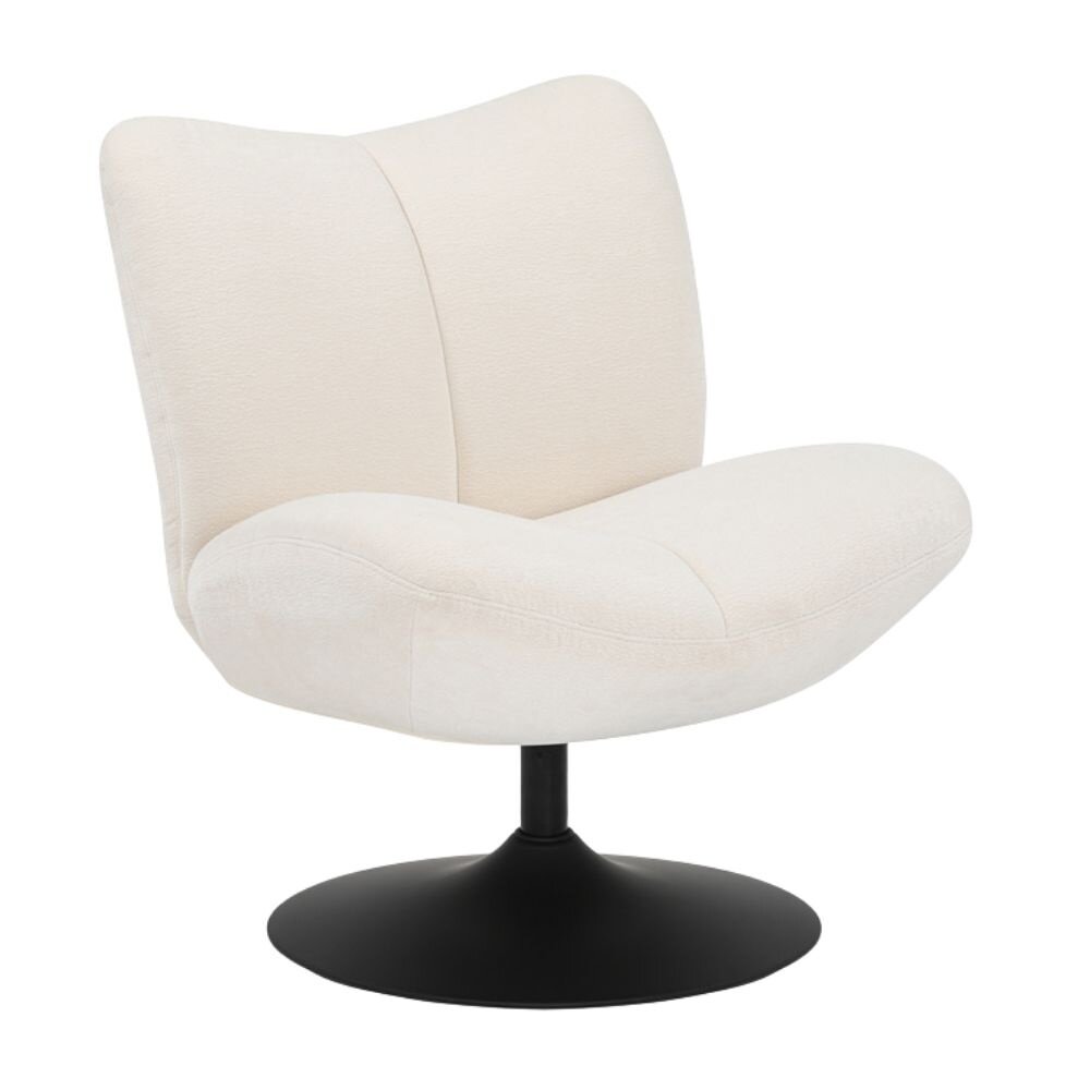Fauteuil Maren chenille gebroken wit draaibaar