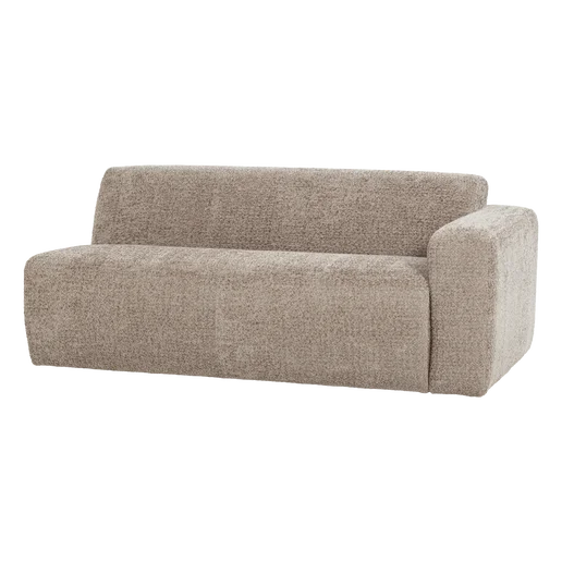 Bank Zela wol beige 2-zits rechts 185 cm