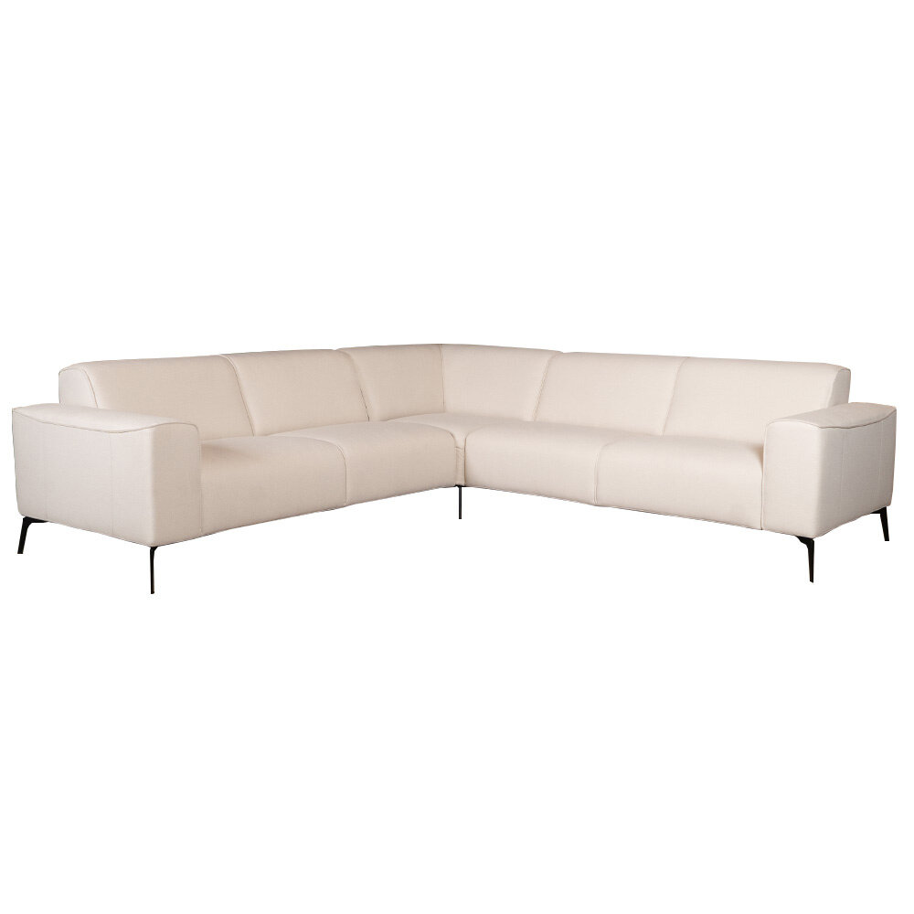 Hoekbank Elmi polyester gebroken wit links rechts