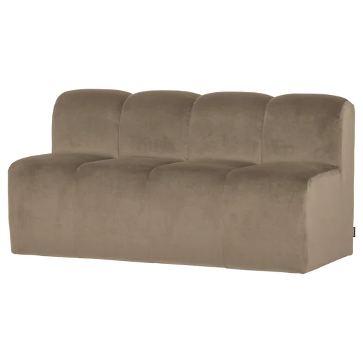 Bank Valla velours taupe 164 cm 164 cm