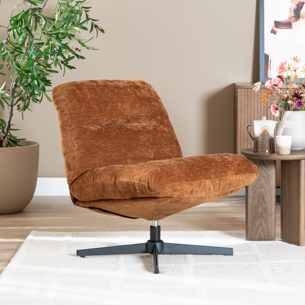 Fauteuil Galar ja okergeel draaibaar