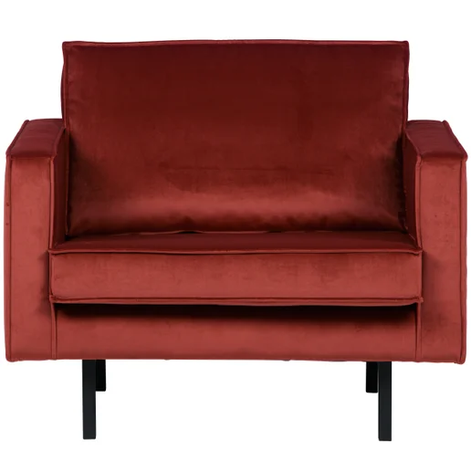 Fauteuil Lorto velours rood 105 cm