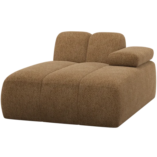 Chaise longue Ulel chenille geel rechts 124 cm