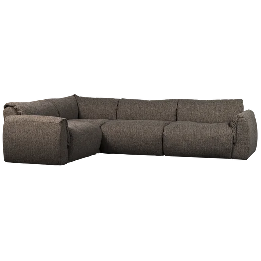 Hoekbank Perto polyester grijs links