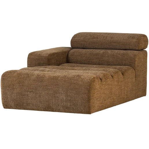 Chaise longue Jasen bruin links 109 × 86 cm hoog