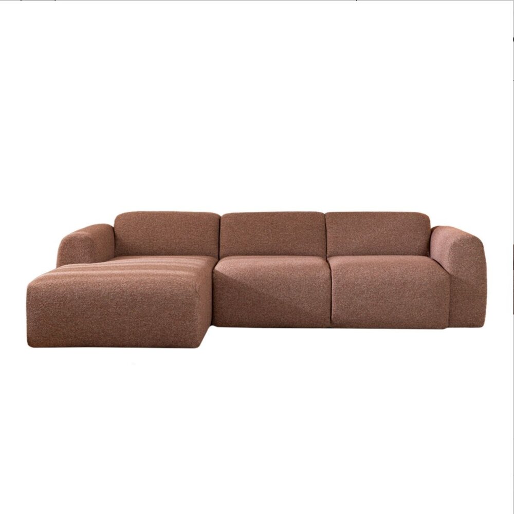 Hoekbank Arto bouclé rood links 274 cm
