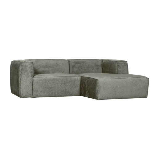 Chaise longue Zelro velours groen rechts