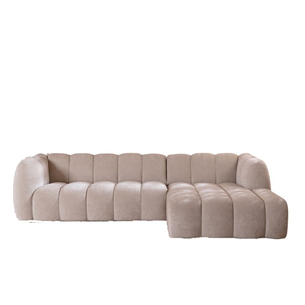 Hoekbank Zelis chenille zand rechts 294 cm