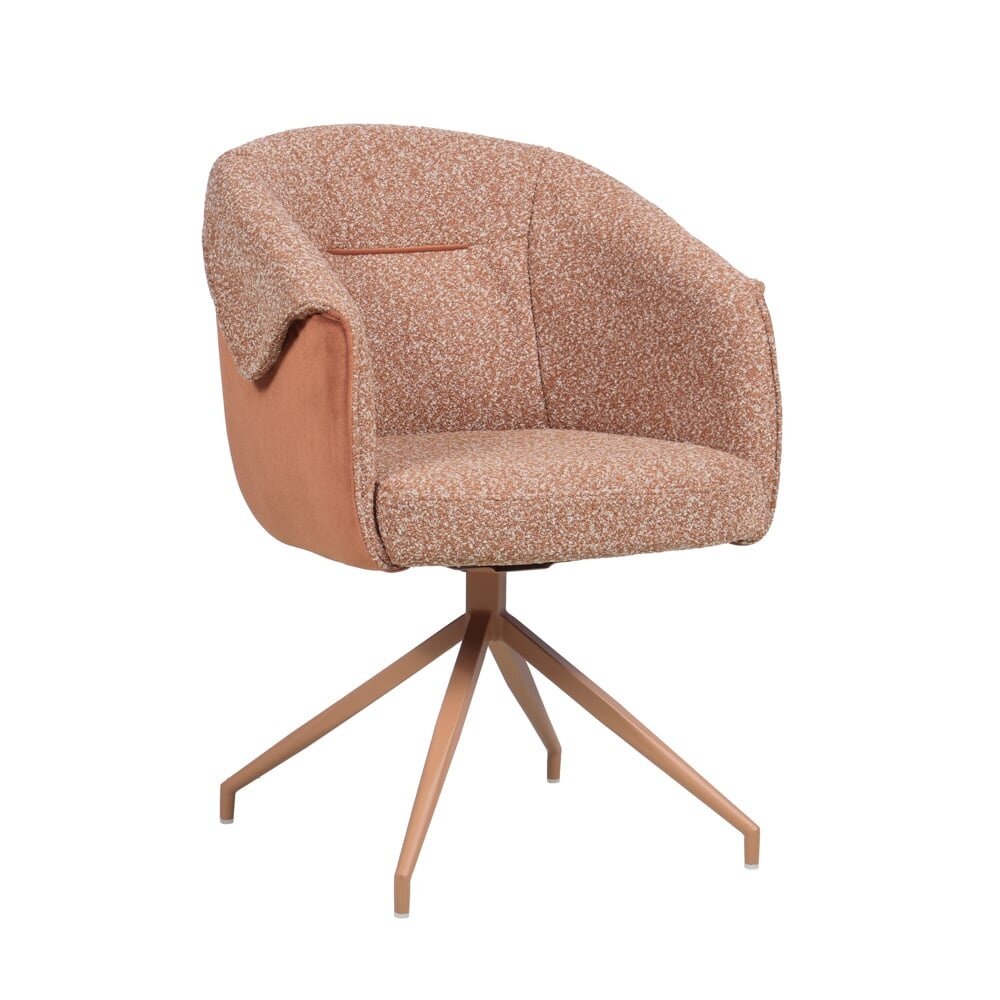 Stoel Calro polypropyleen polyester terracotta draaibaar