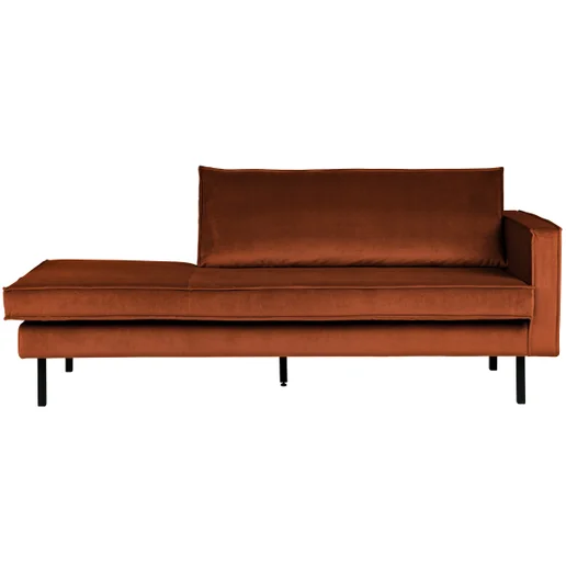 Chaise longue Teron polyester oranje rechts 203 cm