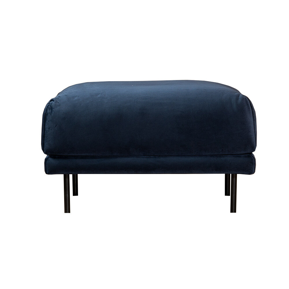 Poef Terla velours blauw 90 cm