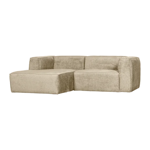 Chaise longue Delen velours wit links 254 cm