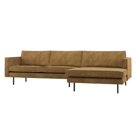 Chaise longue Linen geel rechts 300 cm