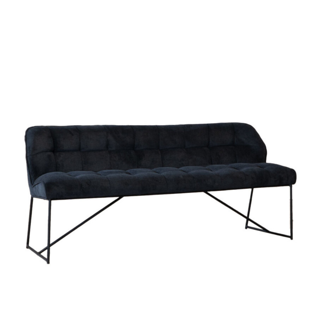 Bankje Ilvo polyester zwart 155 cm