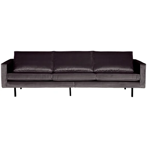 Bank Palsian velours grijs 3-zits 277 cm