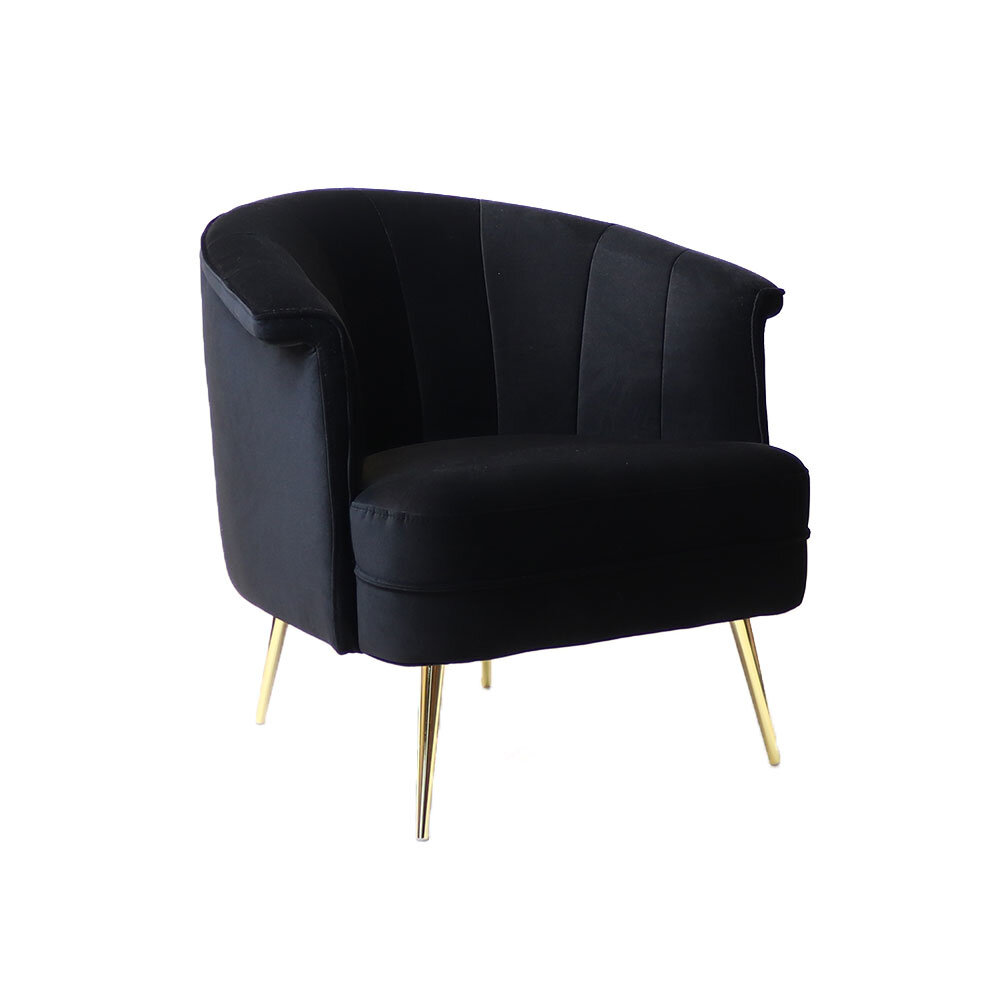 Fauteuil Loris velours zwart