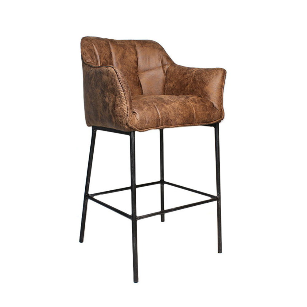 Barkruk Arro microvezel cognac 82 cm 62 cm