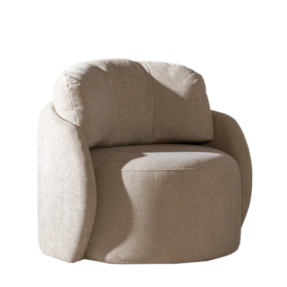 Fauteuil Jasro chenille beige 85 cm