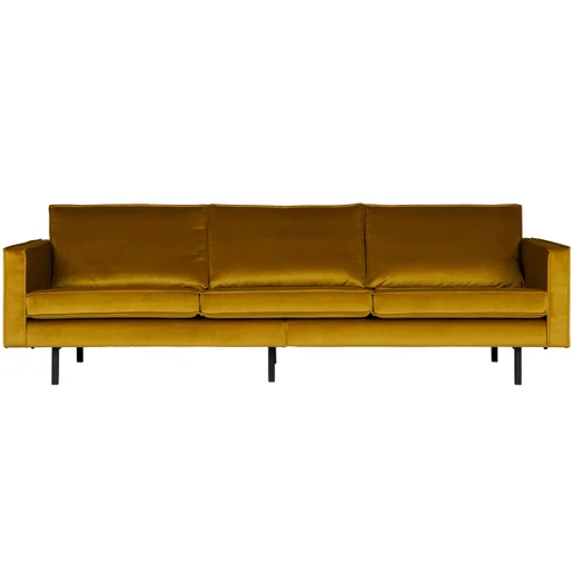 Bank Fioloa velours geel 3-zits 277 × 85 cm hoog