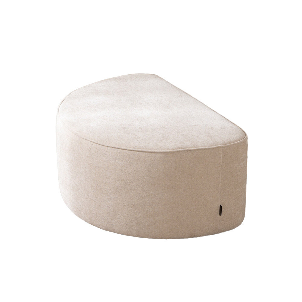 Poef Maron chenille beige halve maan