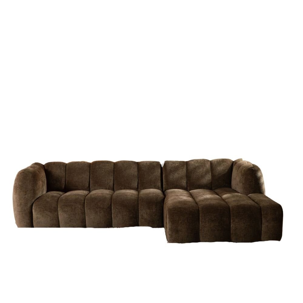 Hoekbank Kore chenille mocha rechts 294 cm