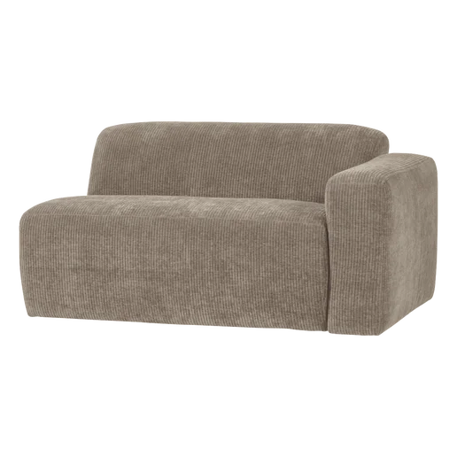 Bank Belio ribstof beige 5-zits rechts 145 cm