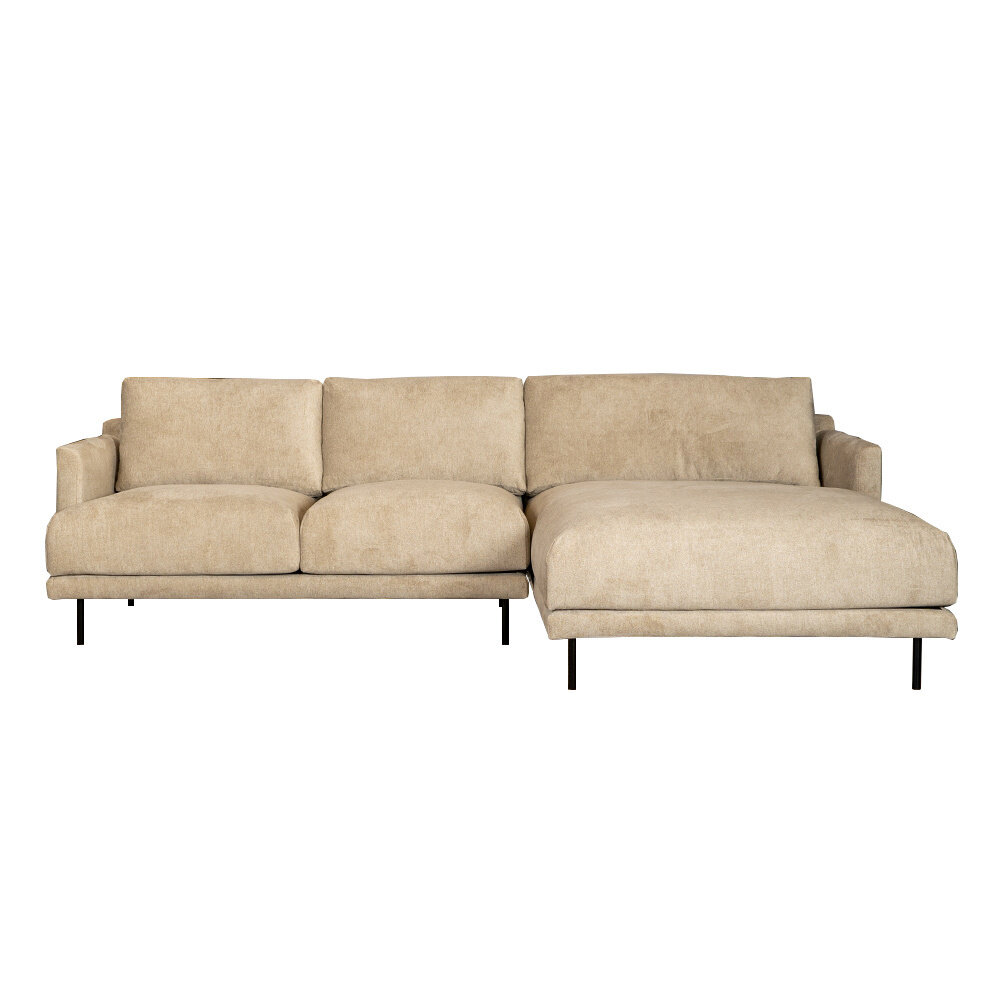 Hoekbank Galia polyester taupe rechts