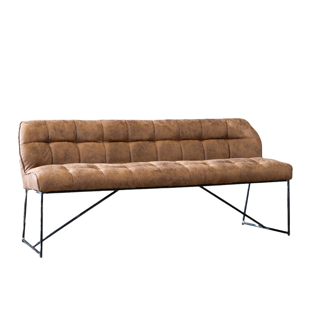 Bankje Zanla microvezel cognac 185 cm