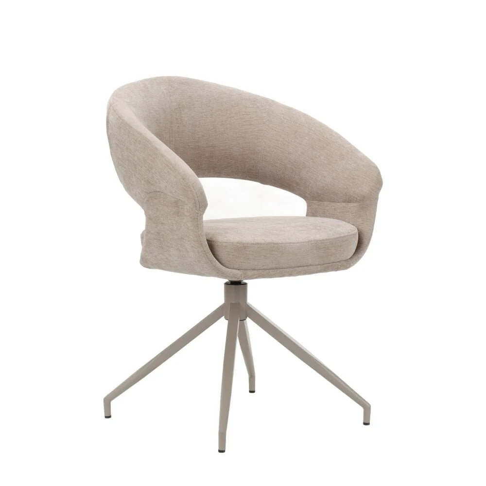 Stoel Zelio velours beige draaibaar