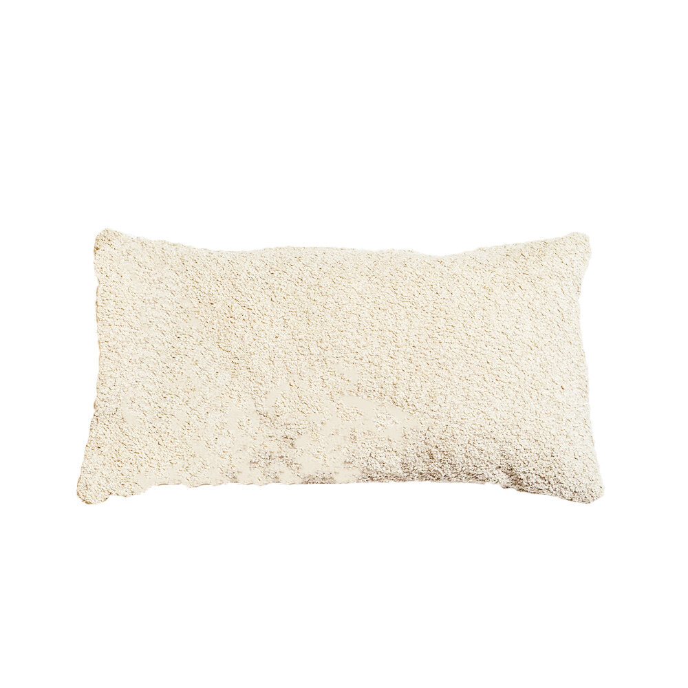Kussen Fenan bouclé wit 25 × 45 cm