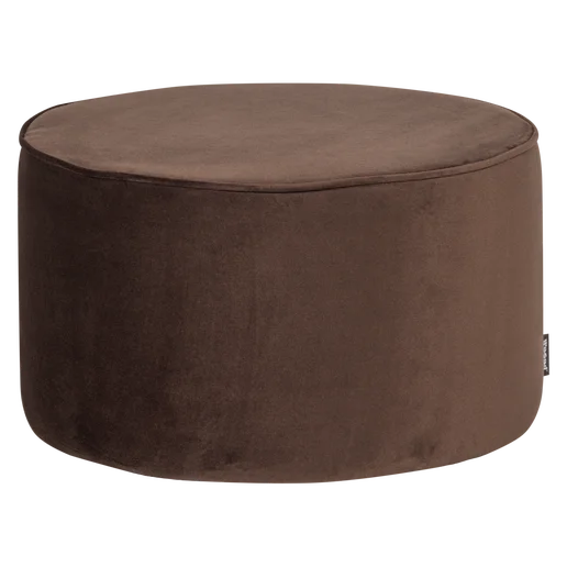 Poef Calon velours bruin Ø60 cm
