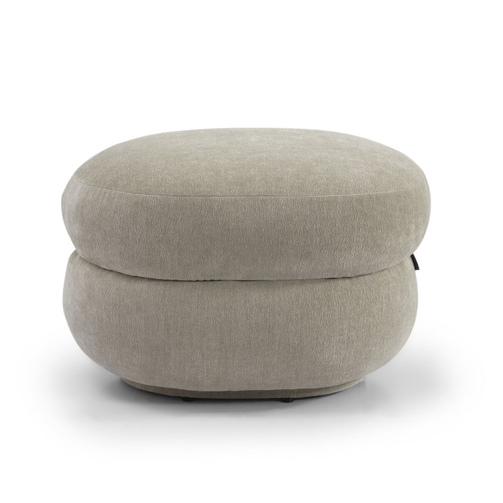 Poef Gale chenille taupe 73 cm
