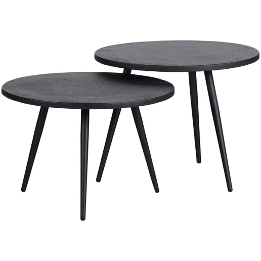 Bijzettafel Grais metaal zwart set van