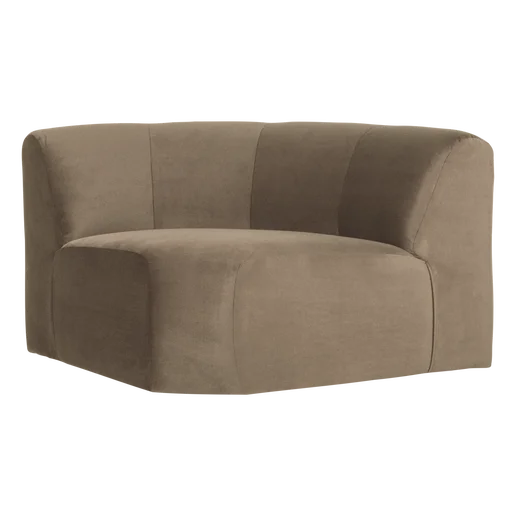 Bank Zelar velours taupe 110 cm