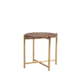 Bijzettafel Braro mangohout espresso 40 cm