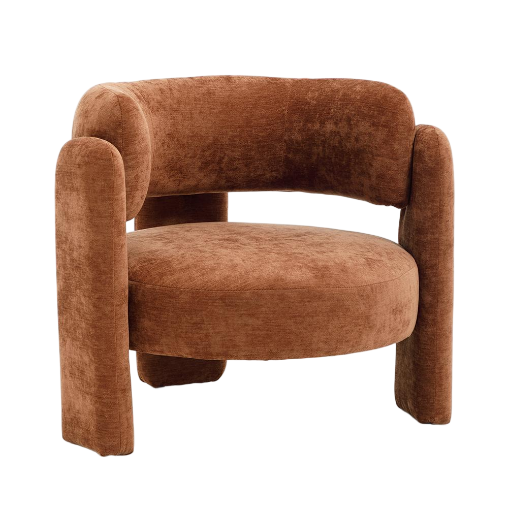 Fauteuil Vesan velours okergeel 85 cm