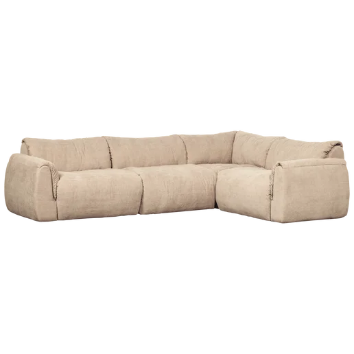 Hoekbank Selel polyester beige rechts