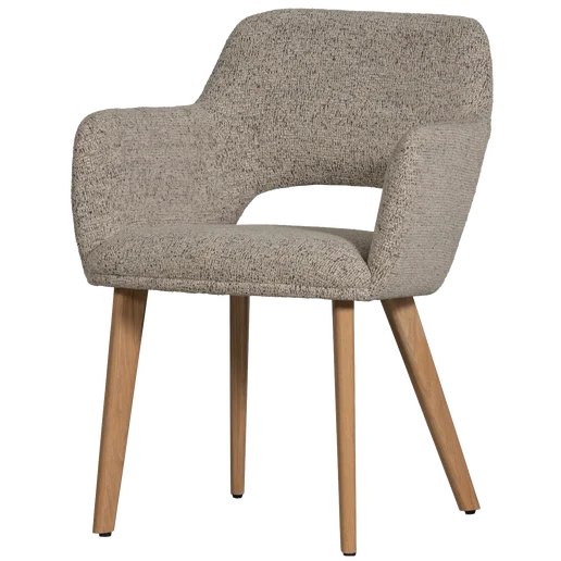 Eetkamerstoel Hele polyester naturel 61 cm