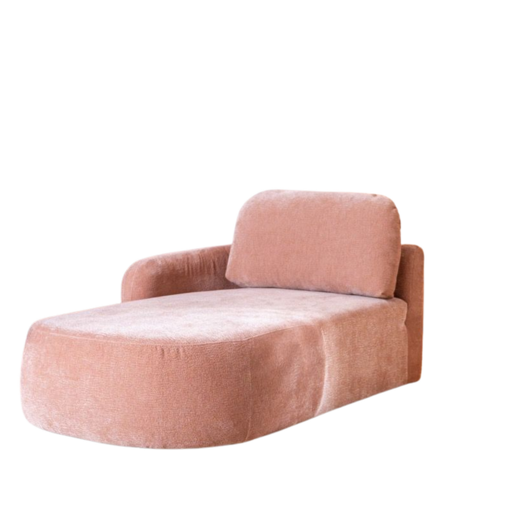 Chaise longue Ilia chenille roze links